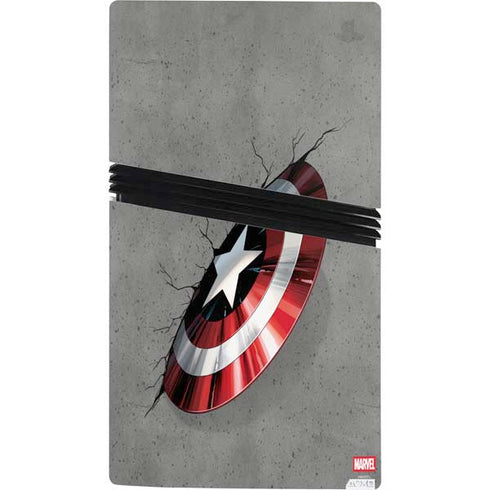 Marvel Captain America Shield Break PS5 Pro Console Skin